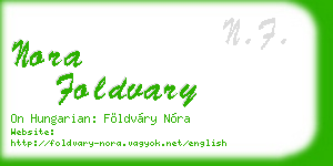 nora foldvary business card