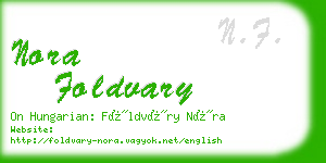 nora foldvary business card